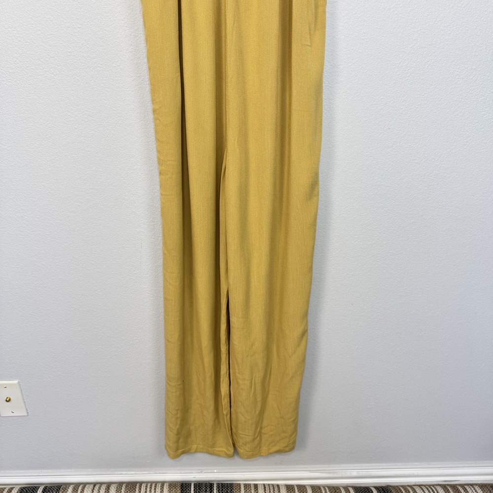 WeWoreWhat Jumpsuit Women's Medium Yellow Bohemian Wide Leg Adjustable Straps - Picture 7 of 15